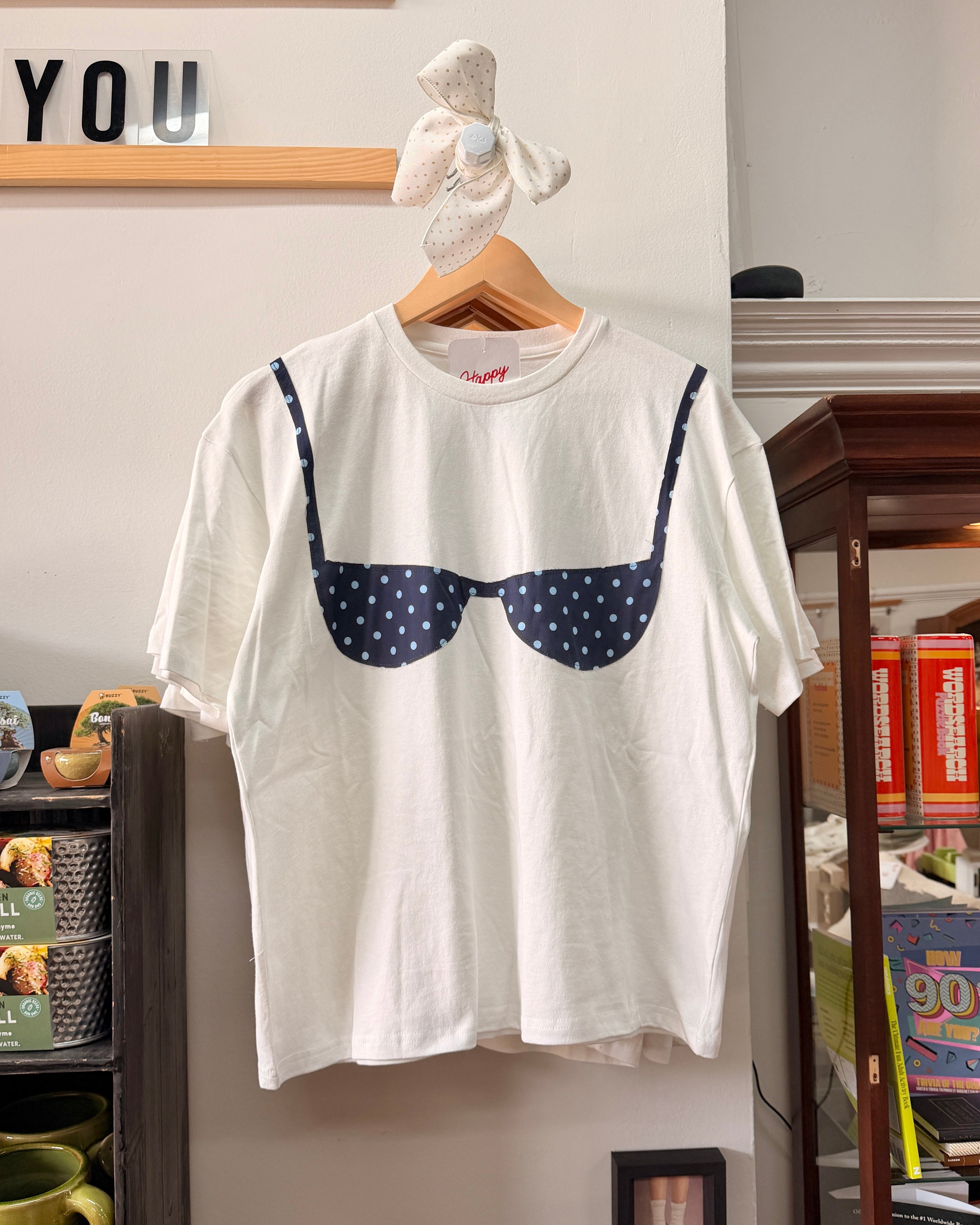 Bikini Patchwork Tee - Blue Polka Dot