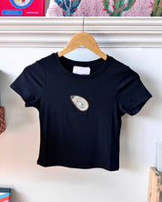 Beaded Oyster T Shirt - Black