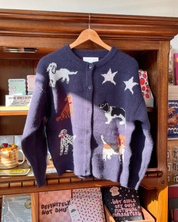 Dog Lover Knit Cardigan - Navy