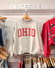 OHIO Embroidered Mockneck Sweatshirt - Polka Dot