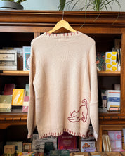 Cat Knit Cardigan - Tan