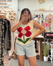 Flower Knit Tank Top