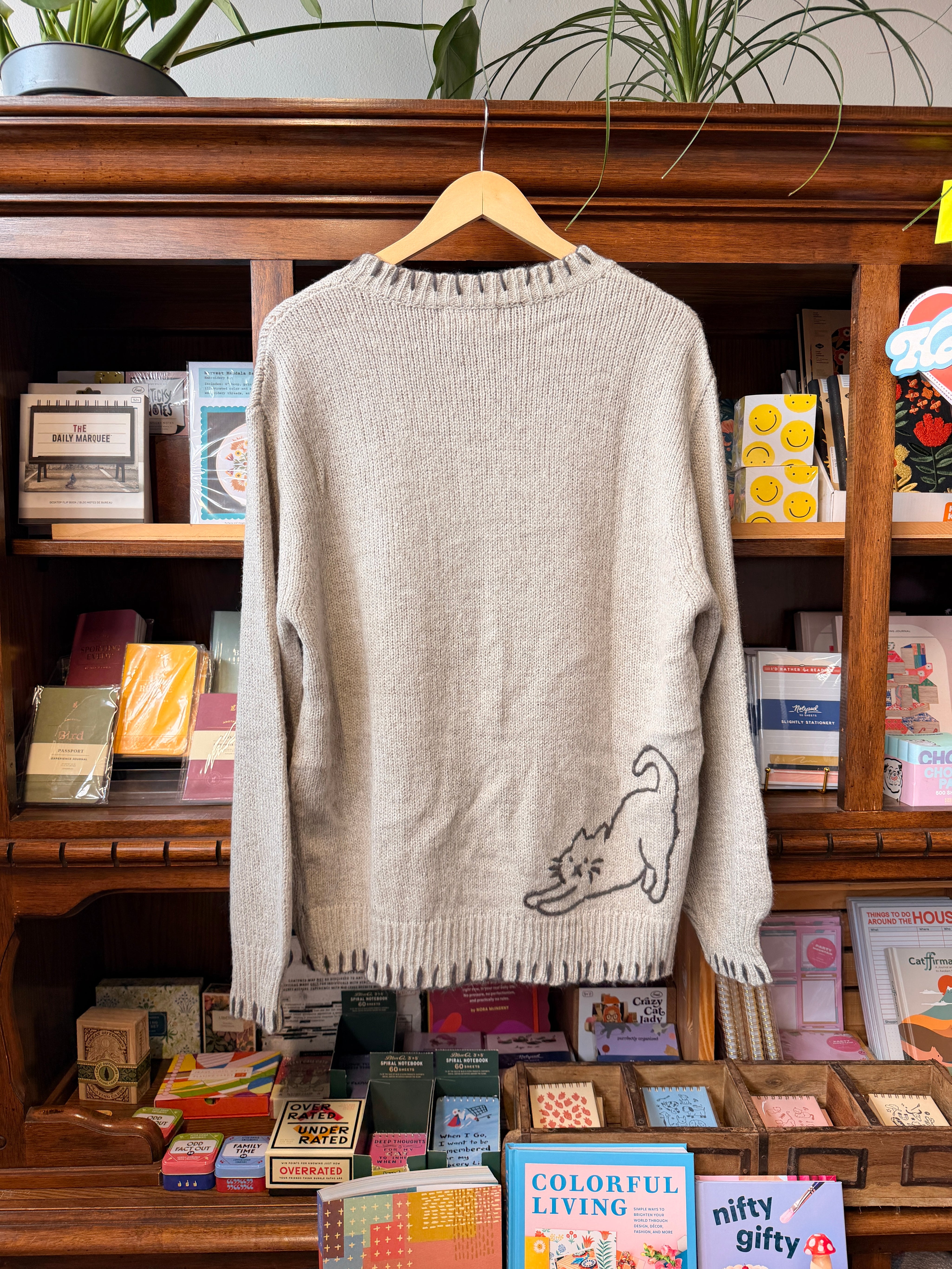 Cat Knit Cardigan - Gray