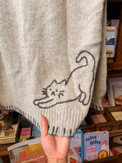 Cat Knit Cardigan - Gray