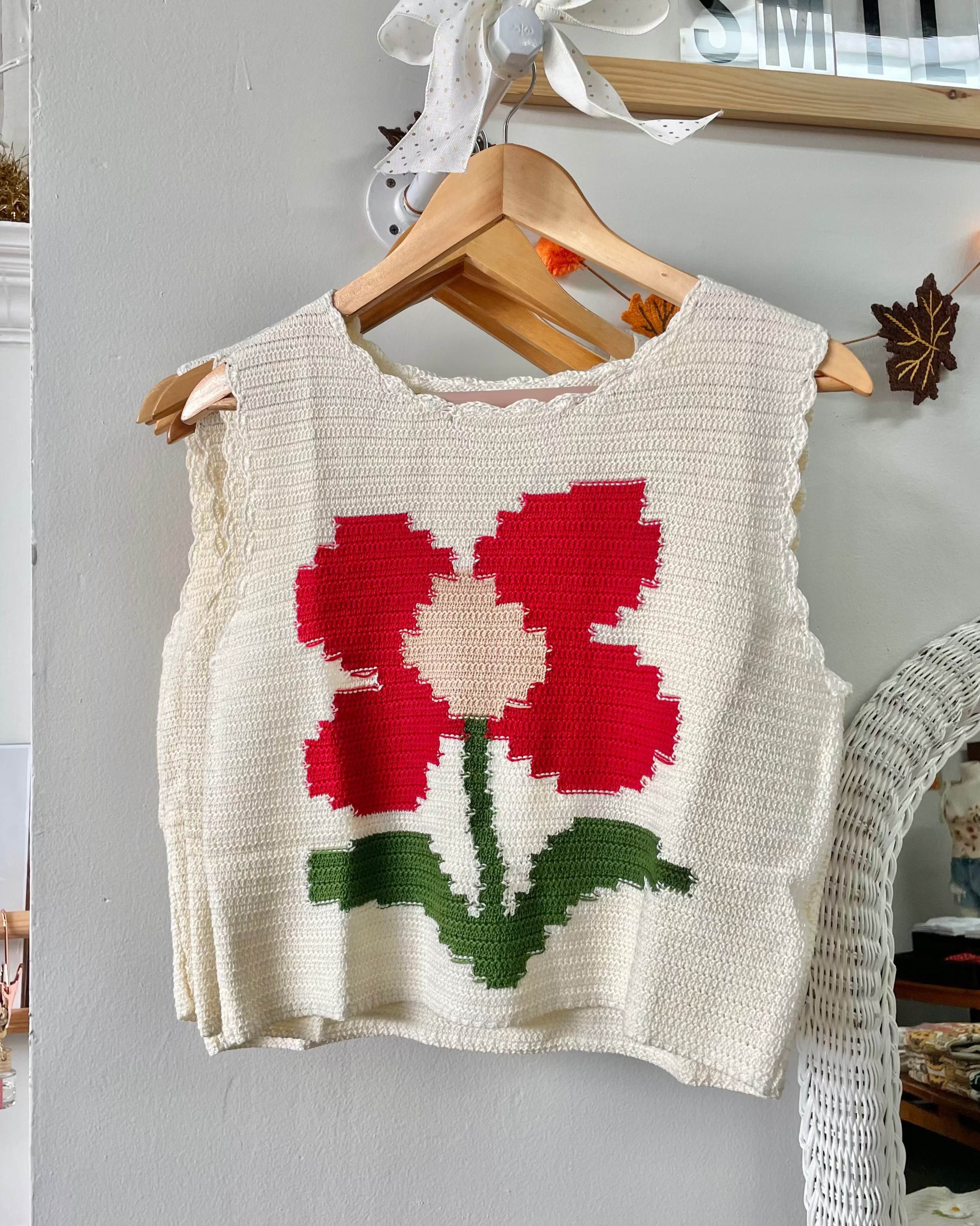 Flower Knit Tank Top