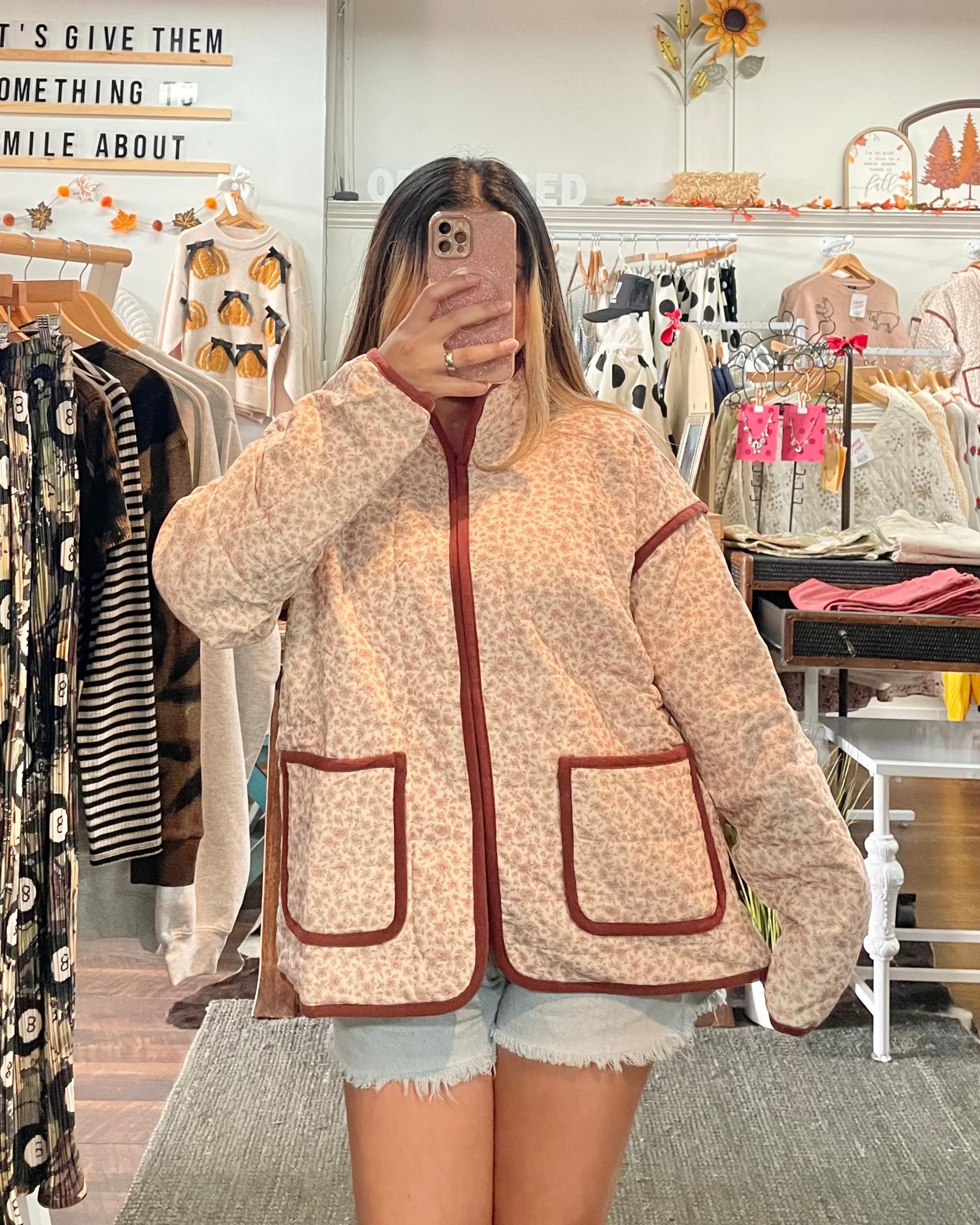 Cotton Floral Quilted Jacket