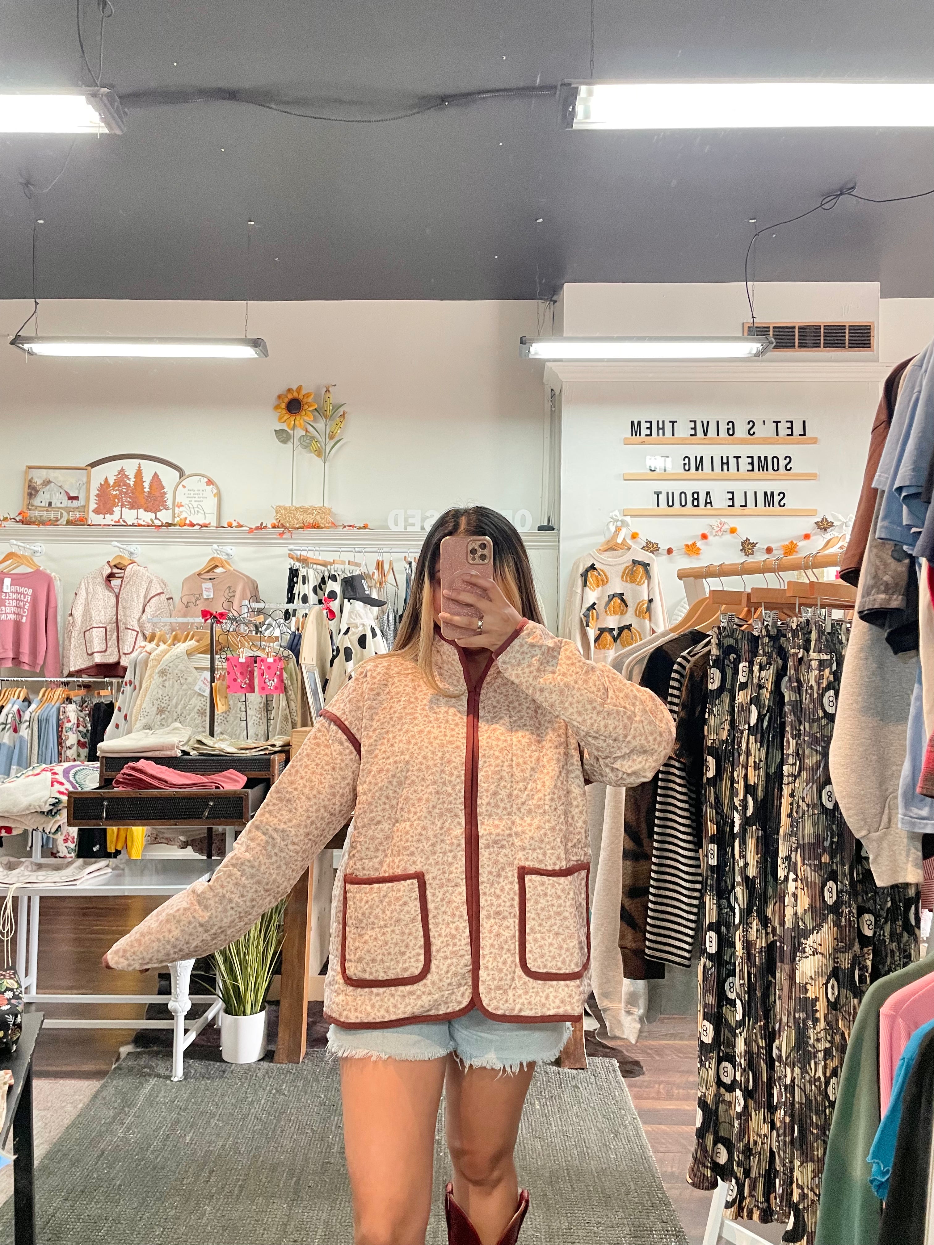 Cotton Floral Quilted Jacket