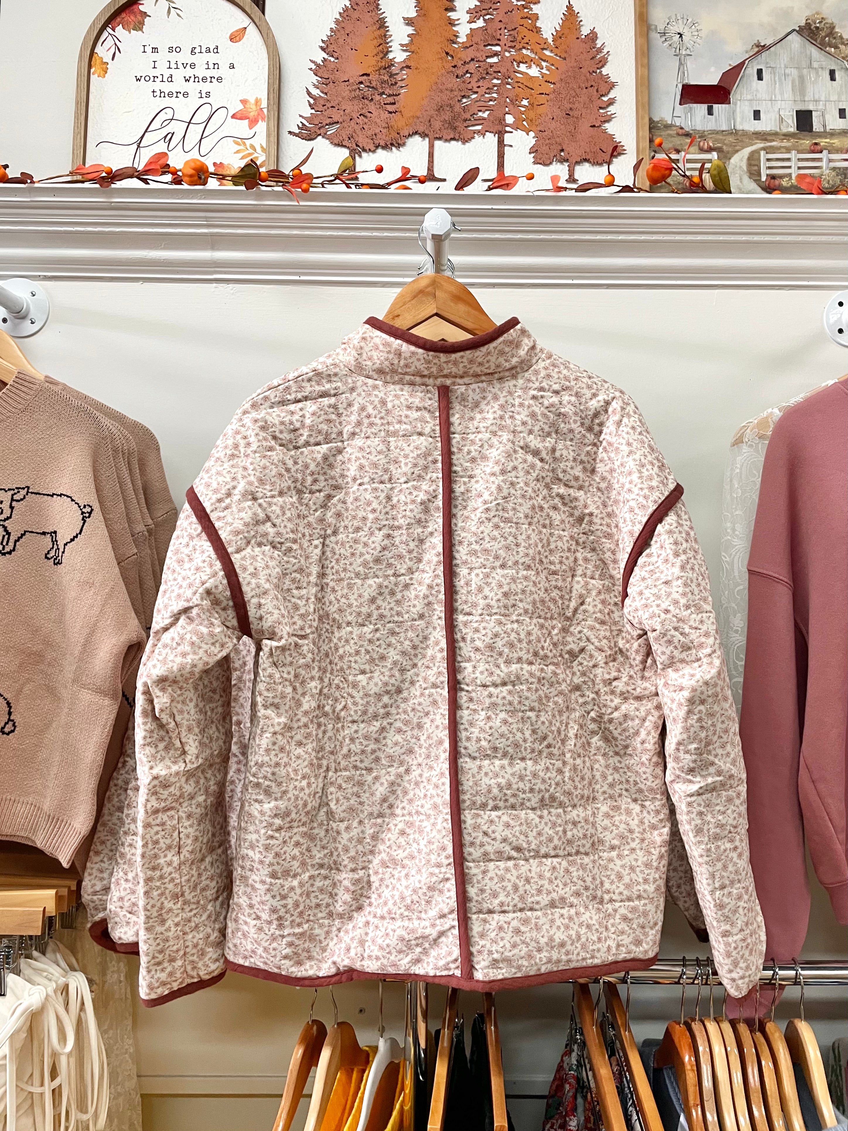 Cotton Floral Quilted Jacket