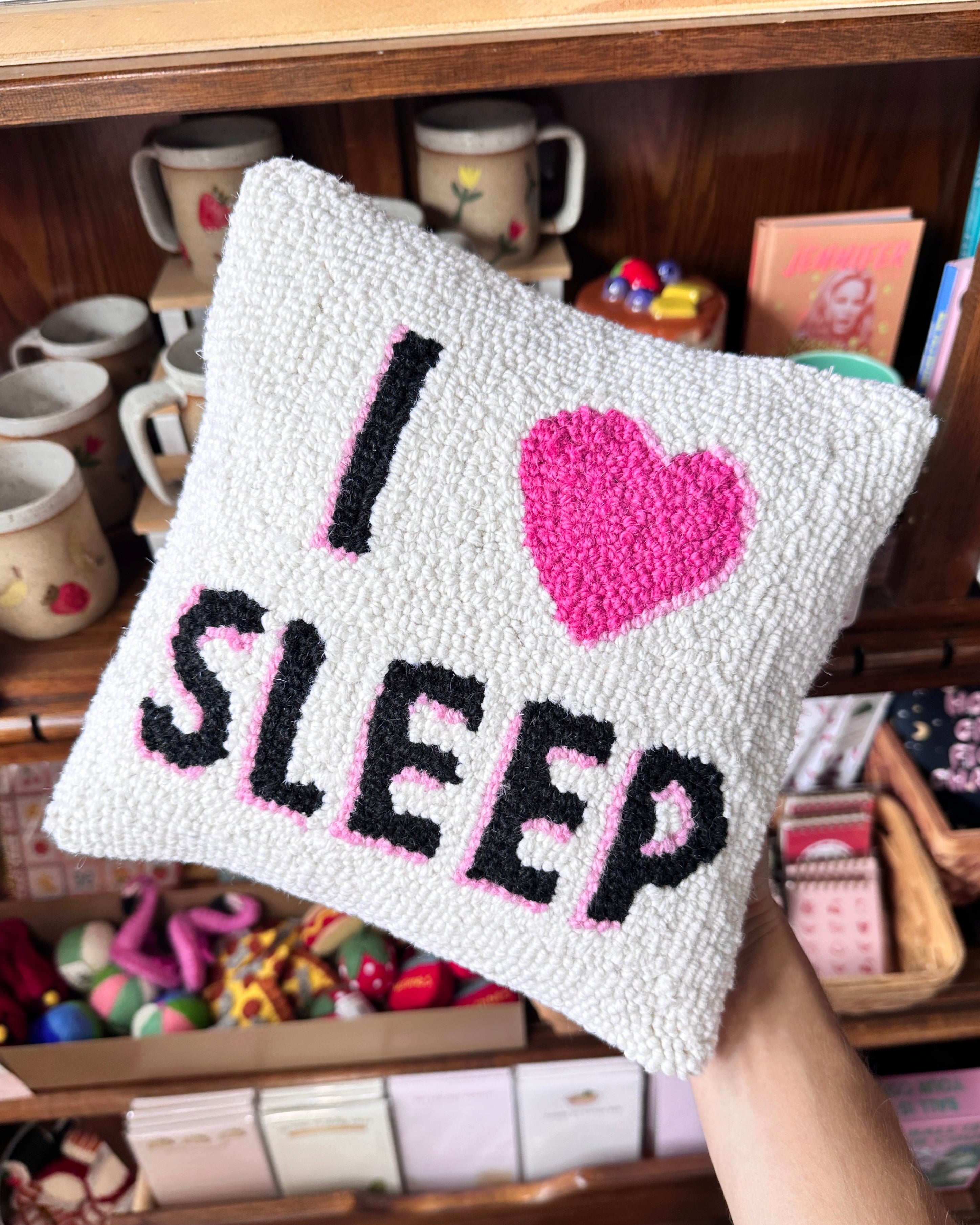 I Love Sleep Hook Pillow