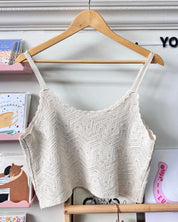 Floral Knit Tank Top - Red