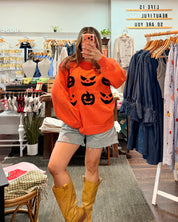 Halloween Pumpkin Knit Sweater