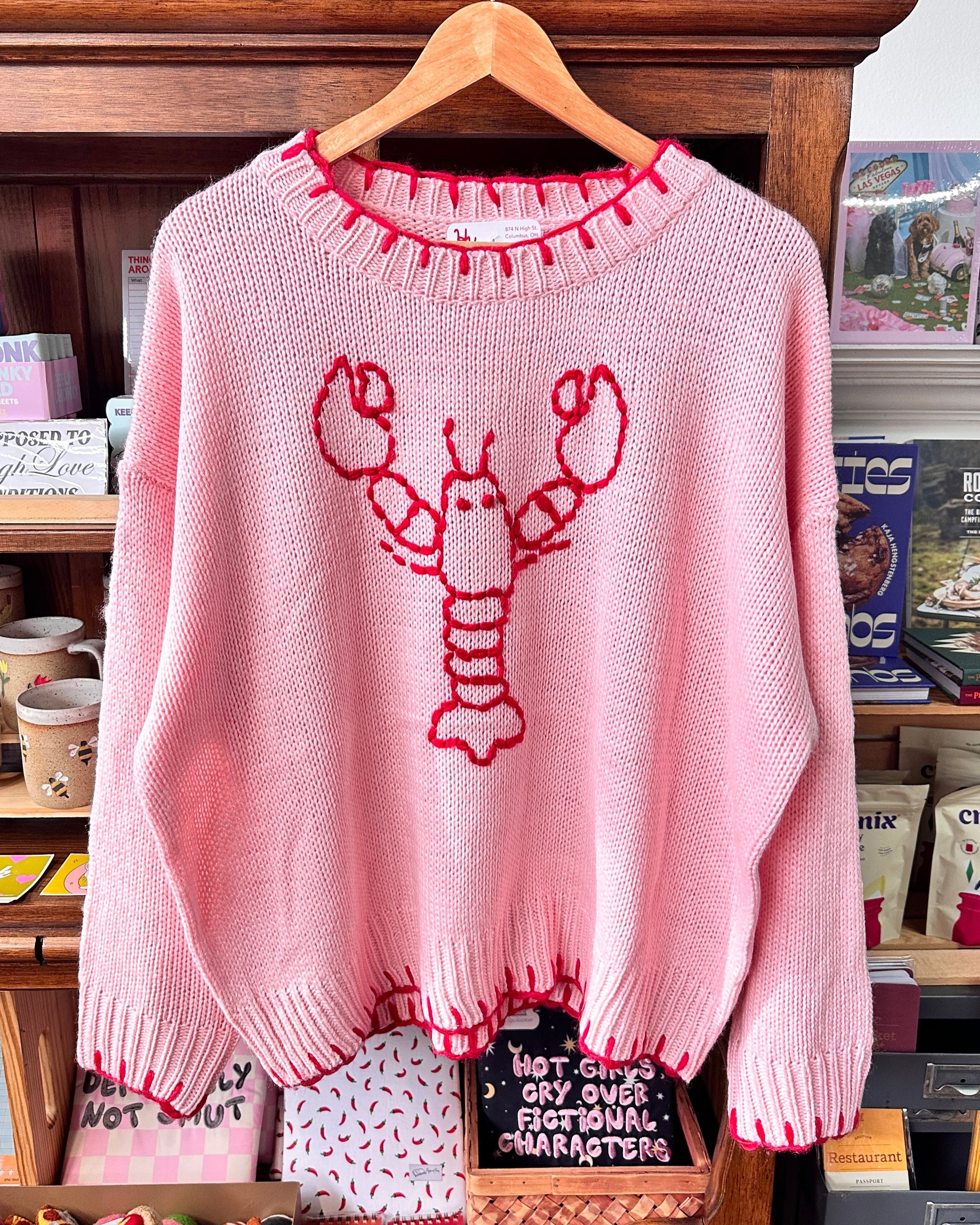 Lobster Stitched Sweater - Pink