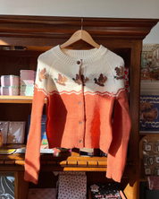 Ducks Knit Cardigan - Persimmon