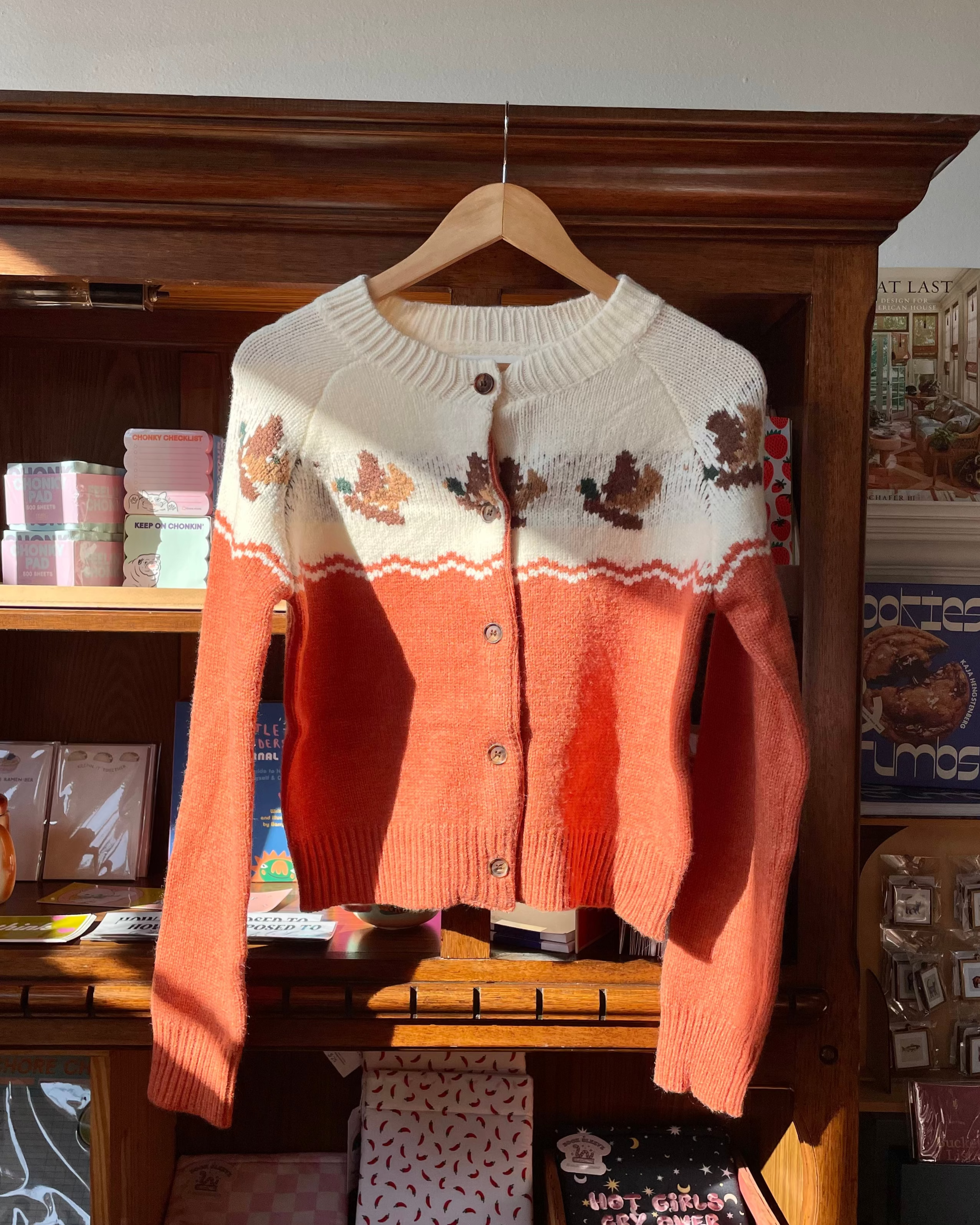 Ducks Knit Cardigan - Persimmon