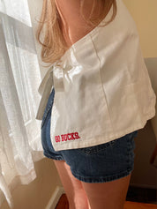 Ohio State Buckeyes Denim Halter Vest Top - White
