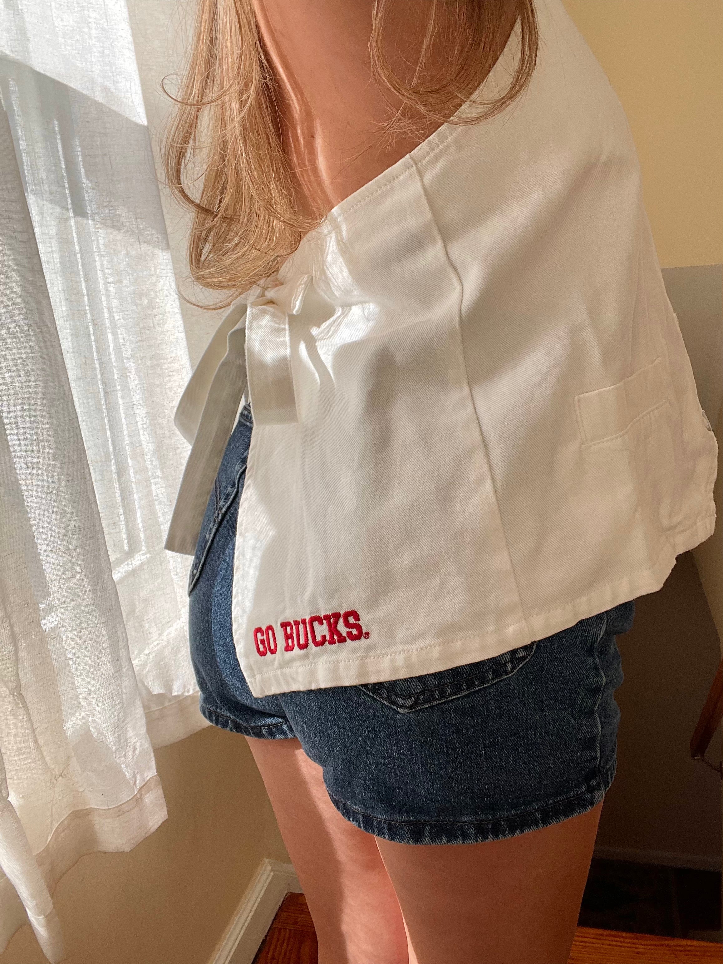 Ohio State Buckeyes Denim Halter Vest Top - White