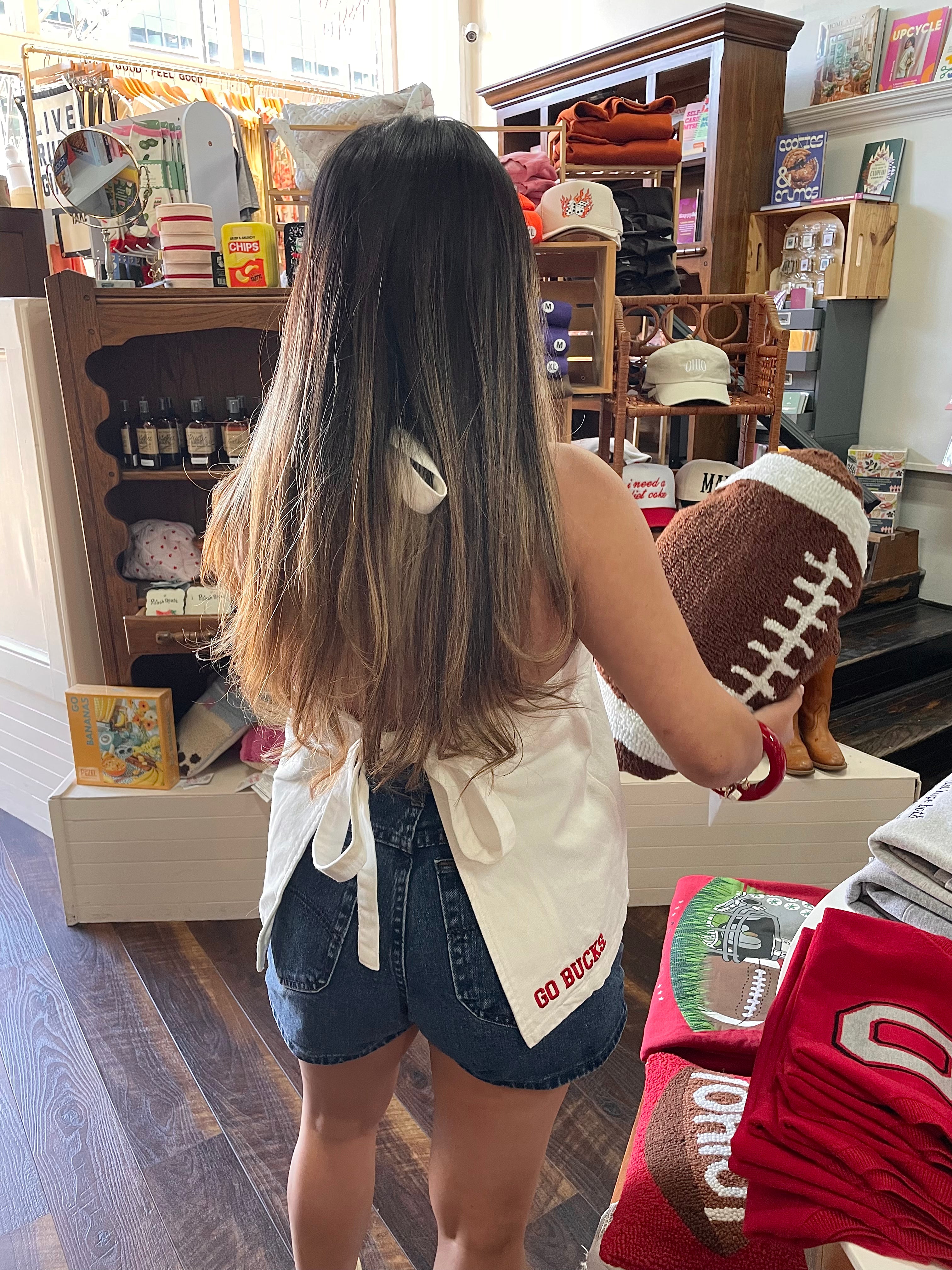 Ohio State Buckeyes Denim Halter Vest Top - White