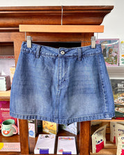 Denim Barrel Mini Skort