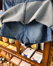 Denim Barrel Mini Skort