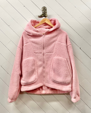 Teddy Bear Oversized Pocket Jacket - Pink