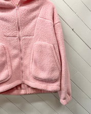 Teddy Bear Oversized Pocket Jacket - Pink