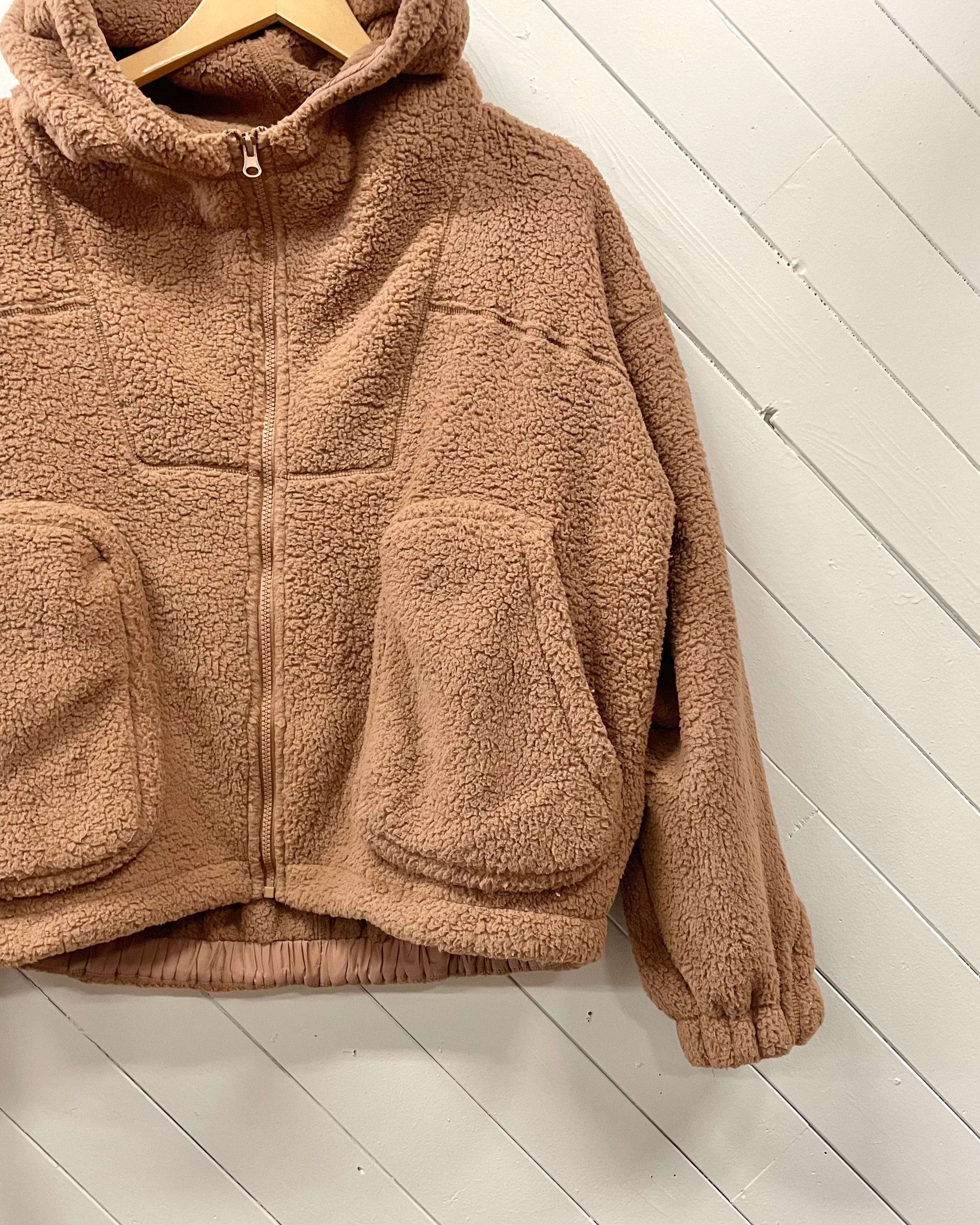 Teddy Bear Oversized Pocket Jacket - Mocha