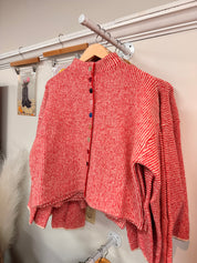 Striped Red and Ivory Cardigan