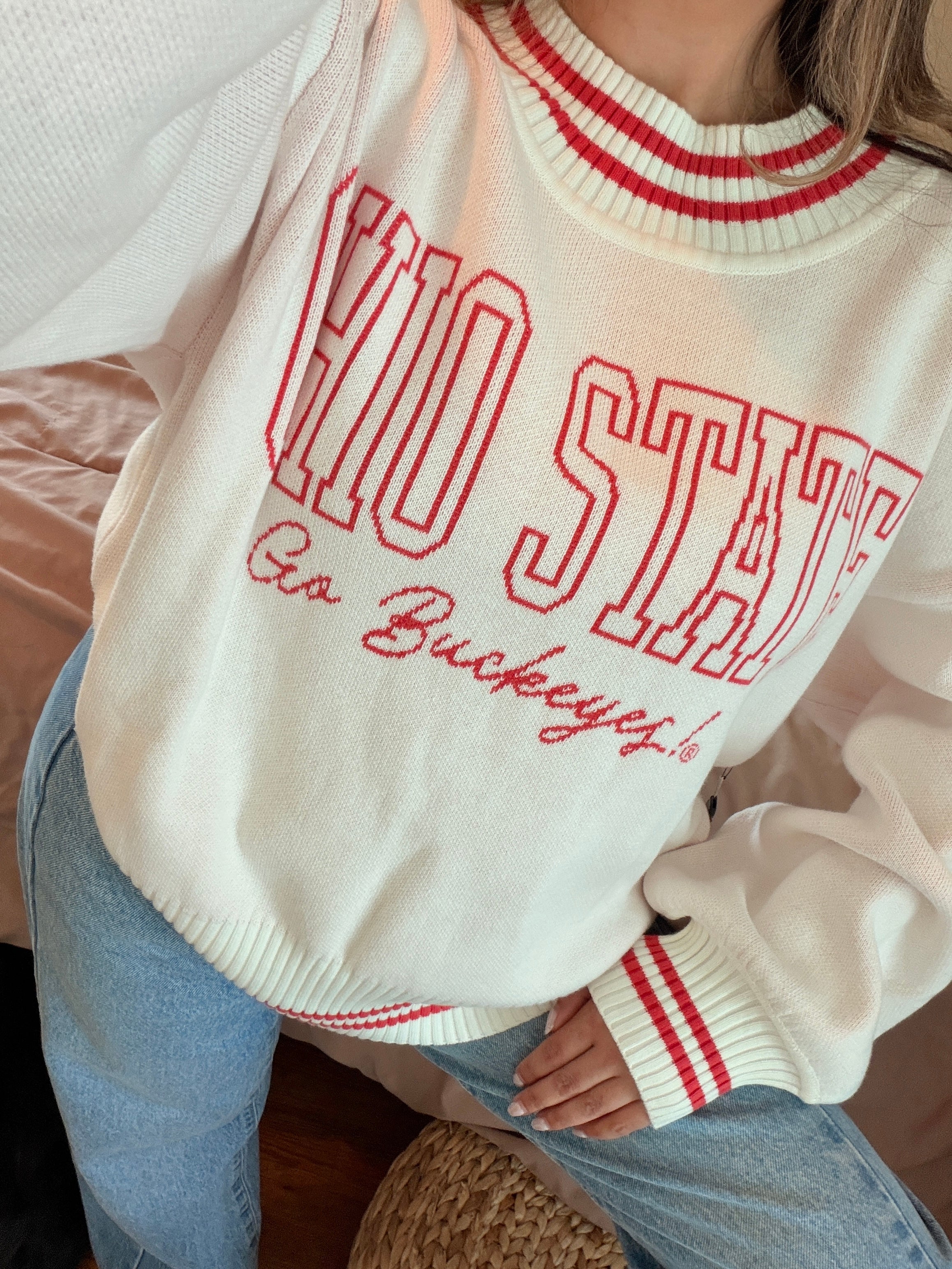 Ohio State Ribbed Neck Sweater