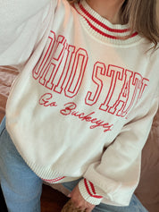 Ohio State Ribbed Neck Sweater