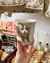 Gray & White Cat Mug