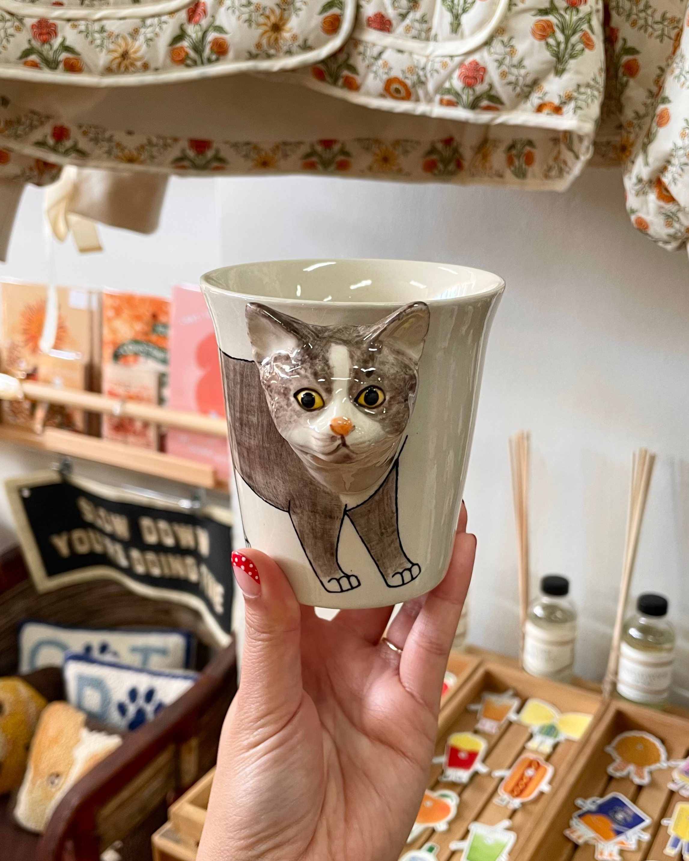 Gray & White Cat Mug