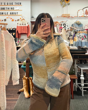 Turtle Neck Zip Up Sweater - Earth Tones