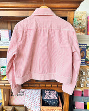 Red Pinstripe Zip Up Jacket