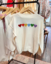 Rainbow Heart with Back and Sleeve Design Sweater