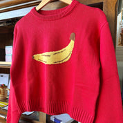 Banana Knit Sweater - Red