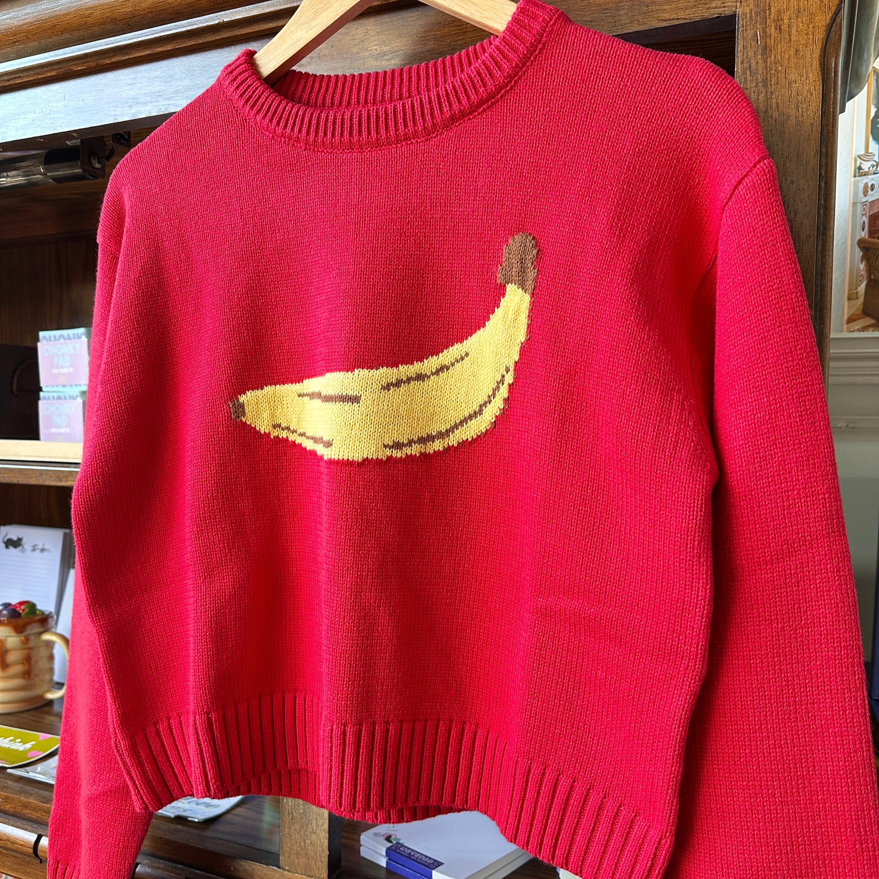 Banana Knit Sweater - Red