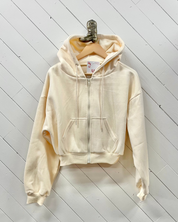 Fleece Oversized Crop Jacket - Cream