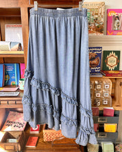 Asymmetrical Ruffle Midi Skirt