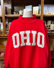 OHIO Embroidered Mockneck Sweatshirt - Red