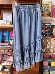 Asymmetrical Ruffle Midi Skirt