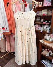 Embroidered Leaf & Acorns Maxi Dress