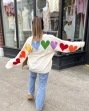 Rainbow Heart with Back and Sleeve Design Sweater