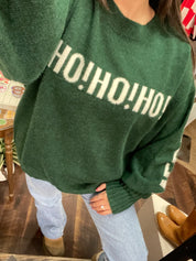 HO HO HO Christmas Sweater - Green