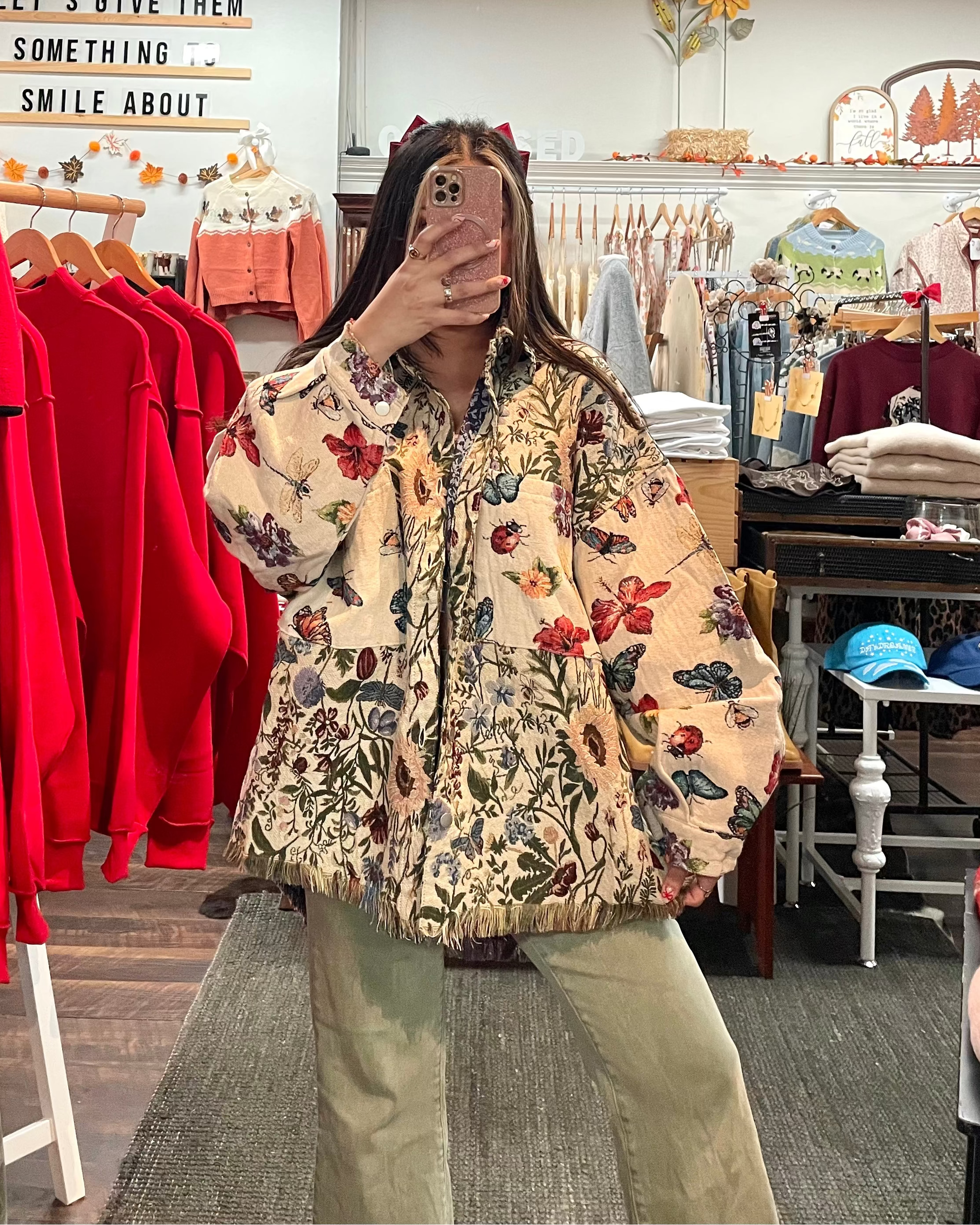 Butterfly Nature Floral Shacket