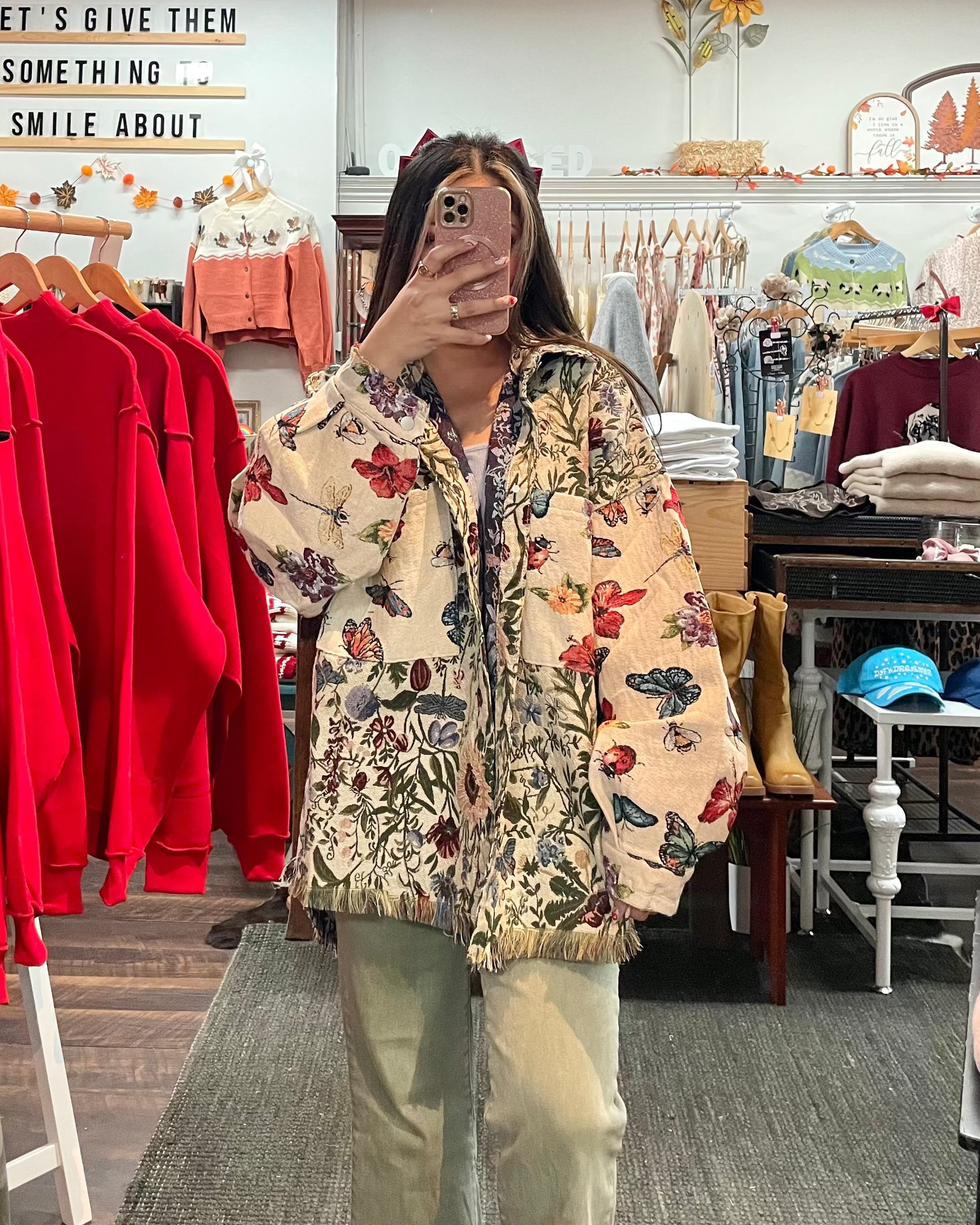 Butterfly Nature Floral Shacket