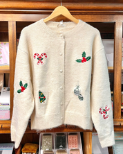 Christmas Embroidered Icons Cardigan