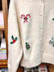 Christmas Embroidered Icons Cardigan