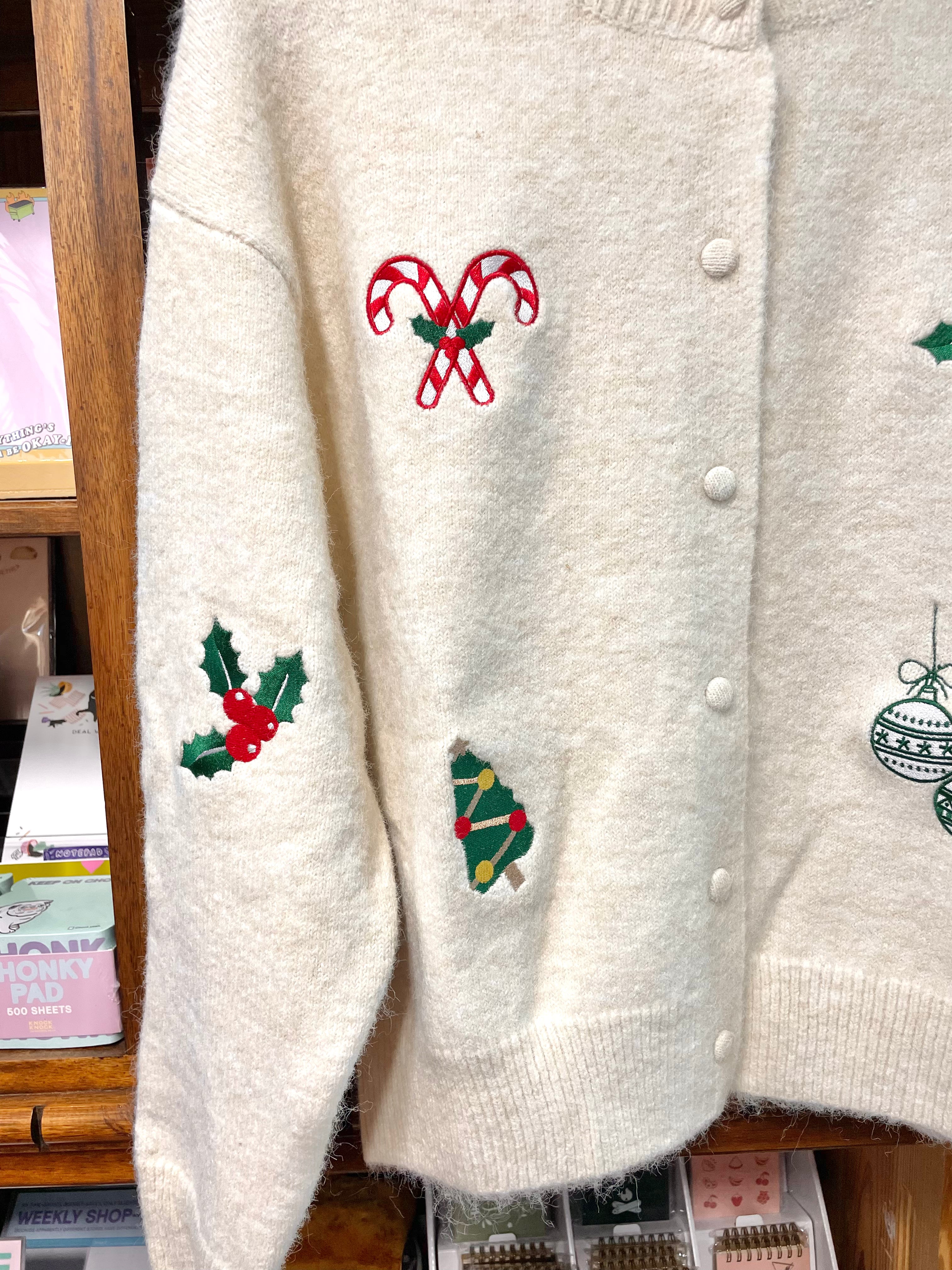 Christmas Embroidered Icons Cardigan