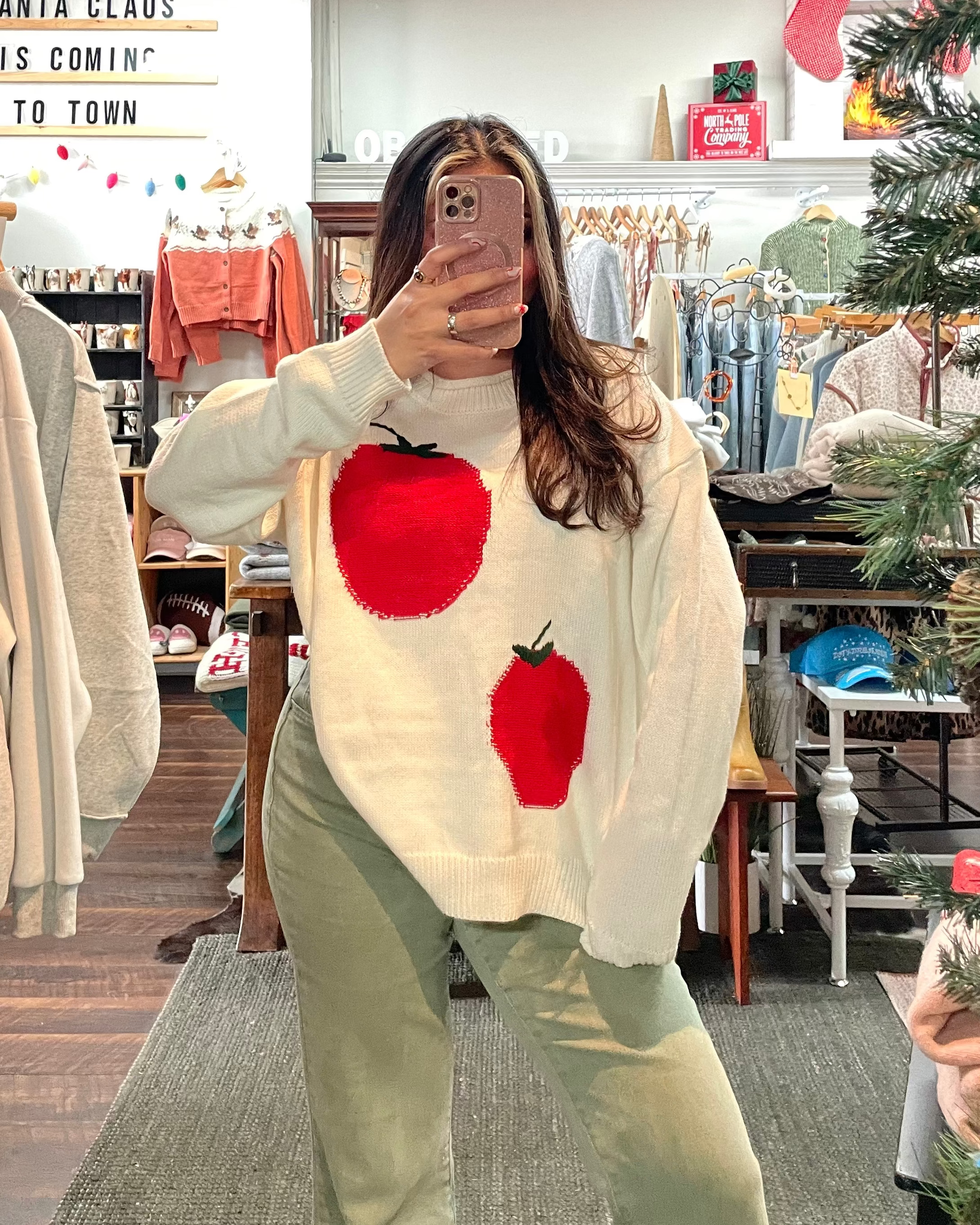 Tomatoes Knit Roll Neck Sweater