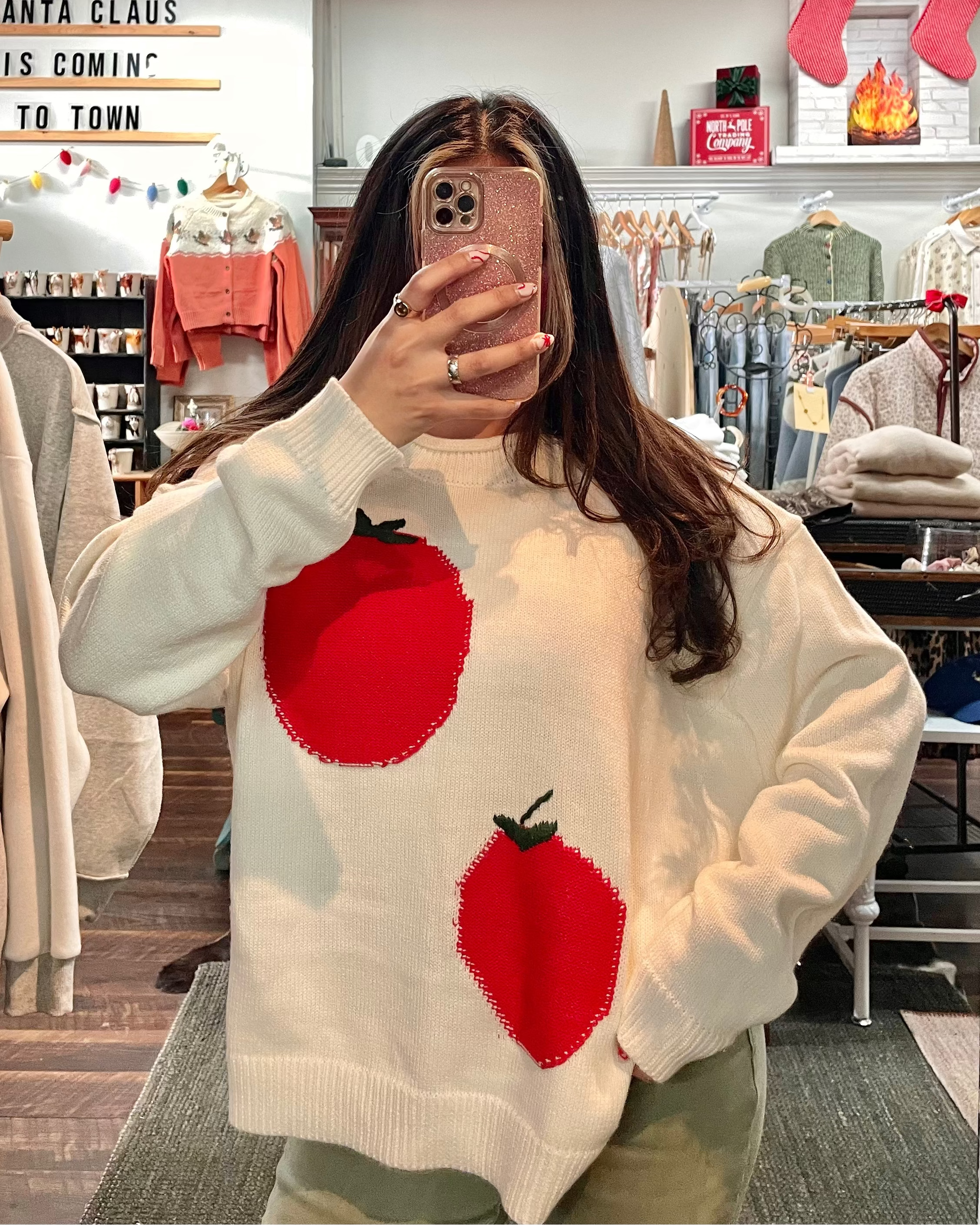 Tomatoes Knit Roll Neck Sweater